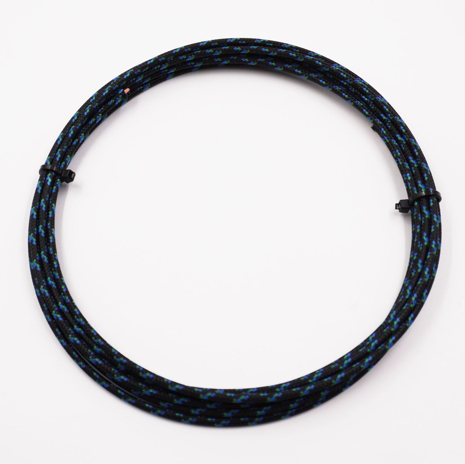 Pure Heritage  - 16 Gauge Wire - Black Braid w/ Green &amp; Blue Tracer - 10&#39; length