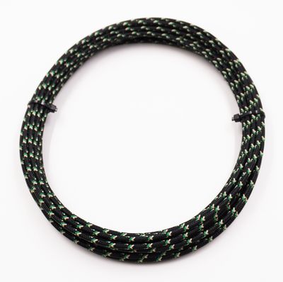Pure Heritage  - 16 Gauge Wire - Black Braid w/ Teak &amp; Green Tracer - 20&#39; length