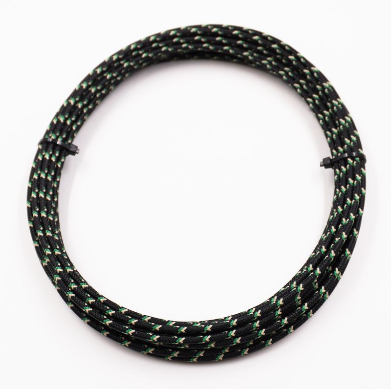Pure Heritage  - 16 Gauge Wire - Black Braid w/ Teak &amp; Green Tracer - 20&#39; length