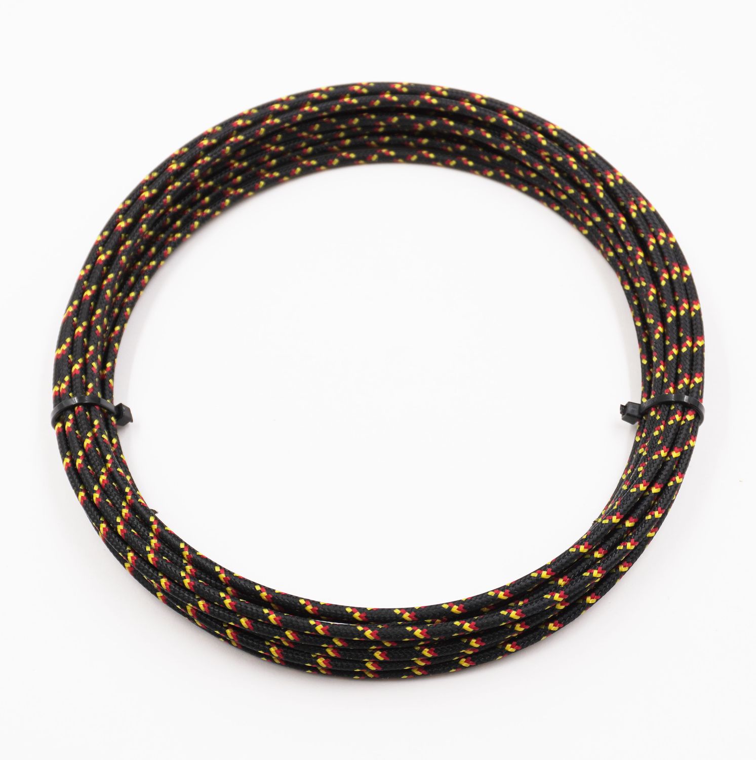 Pure Heritage  - 16 Gauge Wire - Black Braid w/ Yellow &amp; Red Tracer - 20&#39; length