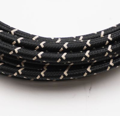 Pure Heritage  - 8 Gauge Wire - Black Braid w/ Teak Tracer - per foot (25&#39; minimum)