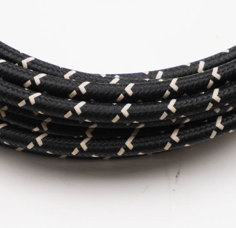 Pure Heritage  - 8 Gauge Wire - Black Braid w/ Teak Tracer - per foot (25&#39; minimum)