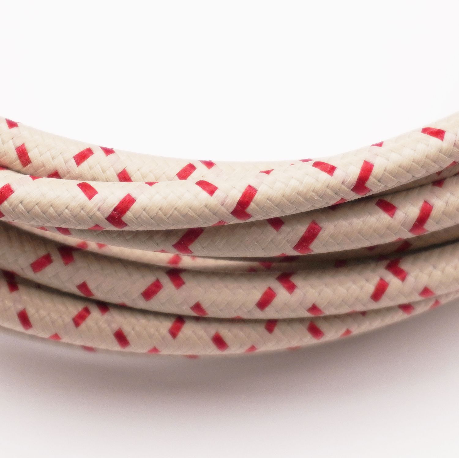 Pure Heritage  - 8 Gauge Wire - Teak Braid w/ Red Tracer - per foot (25&#39; minimum)