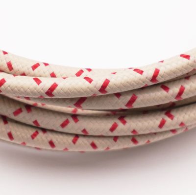 Pure Heritage  - 8 Gauge Wire - Teak Braid w/ Red Tracer - per foot (25&#39; minimum)
