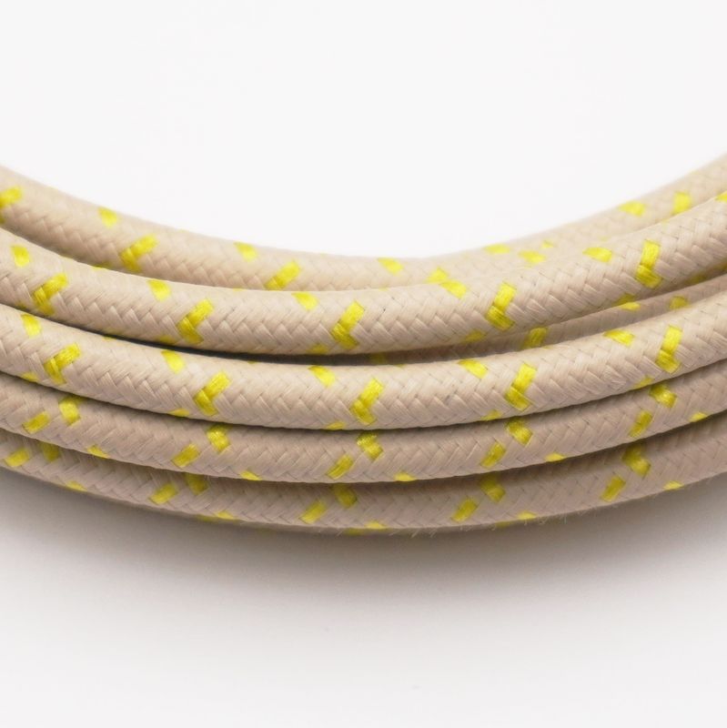 Pure Heritage  - 10 Gauge Wire - Teak Braid w/ Yellow Tracer - per foot (25&#39; minimum)