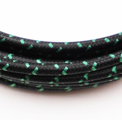 Pure Heritage  - 10 Gauge Wire - Black Braid w/ Green Tracer - per foot (25&#39; minimum)