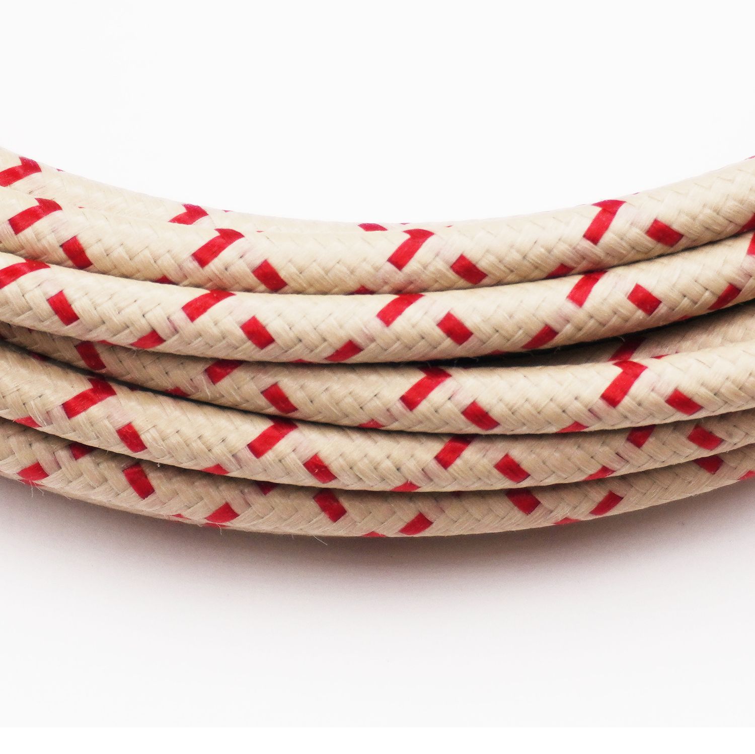Pure Heritage  - 10 Gauge Wire - Teak Braid w/ Red Tracer - per foot (25&#39; minimum)