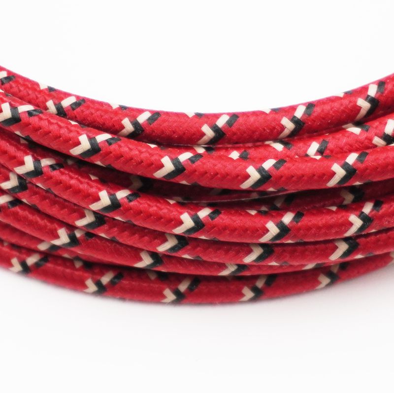Pure Heritage  - 10 Gauge Wire - Red Braid w/ Black &amp; Teak Tracer - per foot (25&#39; minimum)