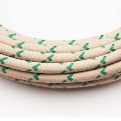 Pure Heritage  - 10 Gauge Wire - Teak Braid w/ Green Tracer - per foot (25&#39; minimum)