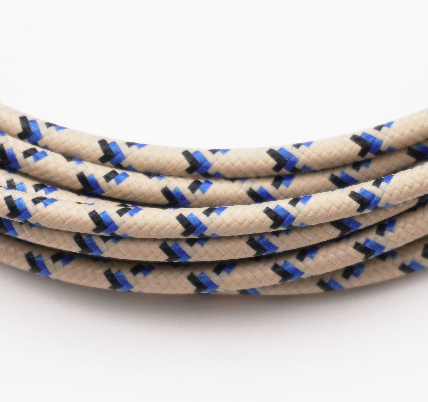 Pure Heritage  - 12 Gauge Wire - Teak Braid w/ Black &amp; Blue Tracer - per foot (25&#39; minimum)