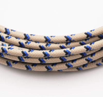 Pure Heritage  - 12 Gauge Wire - Teak Braid w/ Black &amp; Blue Tracer - per foot (25&#39; minimum)