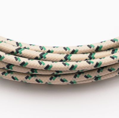 Pure Heritage  - 12 Gauge Wire - Teak Braid w/ Black &amp; Green Tracer - per foot (25&#39; minimum)