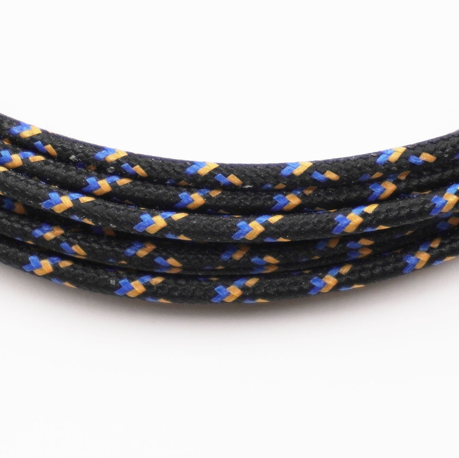 Pure Heritage  - 16 Gauge Wire - Black Braid w/ Blue &amp; Marigold Tracer - per foot (25&#39; minimum)