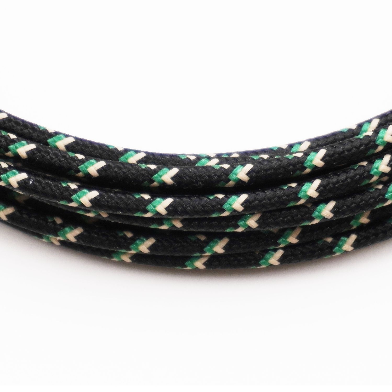 Pure Heritage  - 16 Gauge Wire - Black Braid w/ Teak &amp; Green Tracer - per foot (25&#39; minimum)