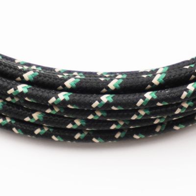 Pure Heritage  - 12 Gauge Wire - Black Braid w/ Teak and Green Tracer - per foot (25&#39; minimum)