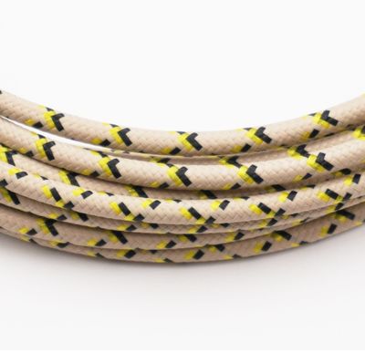Pure Heritage  - 12 Gauge Wire - Teak Braid w/ Yellow &amp; Black Tracer - per foot (25&#39; minimum)