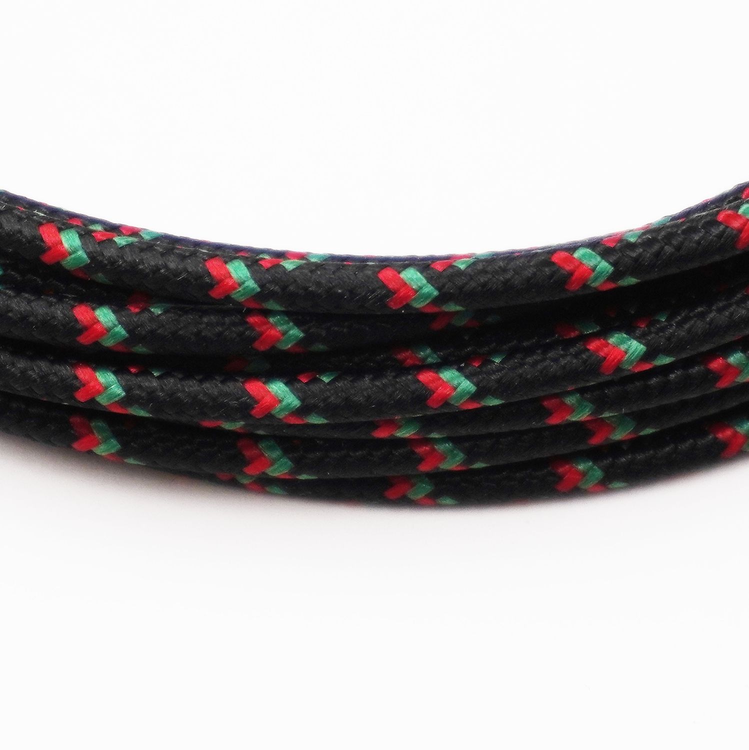 Pure Heritage  - 14 Gauge Wire - Black Braid w/ Red &amp; Green Tracer - per foot (25&#39; minimum)