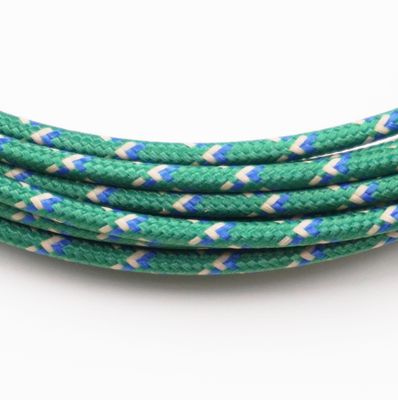 Pure Heritage  - 14 Gauge Wire - Green Braid w/ Teak &amp; Blue Tracer - per foot (25&#39; minimum)