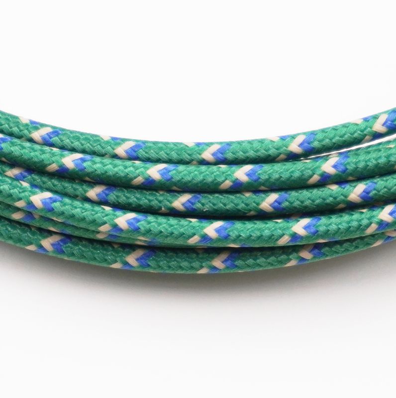 Pure Heritage  - 14 Gauge Wire - Green Braid w/ Teak &amp; Blue Tracer - per foot (25&#39; minimum)