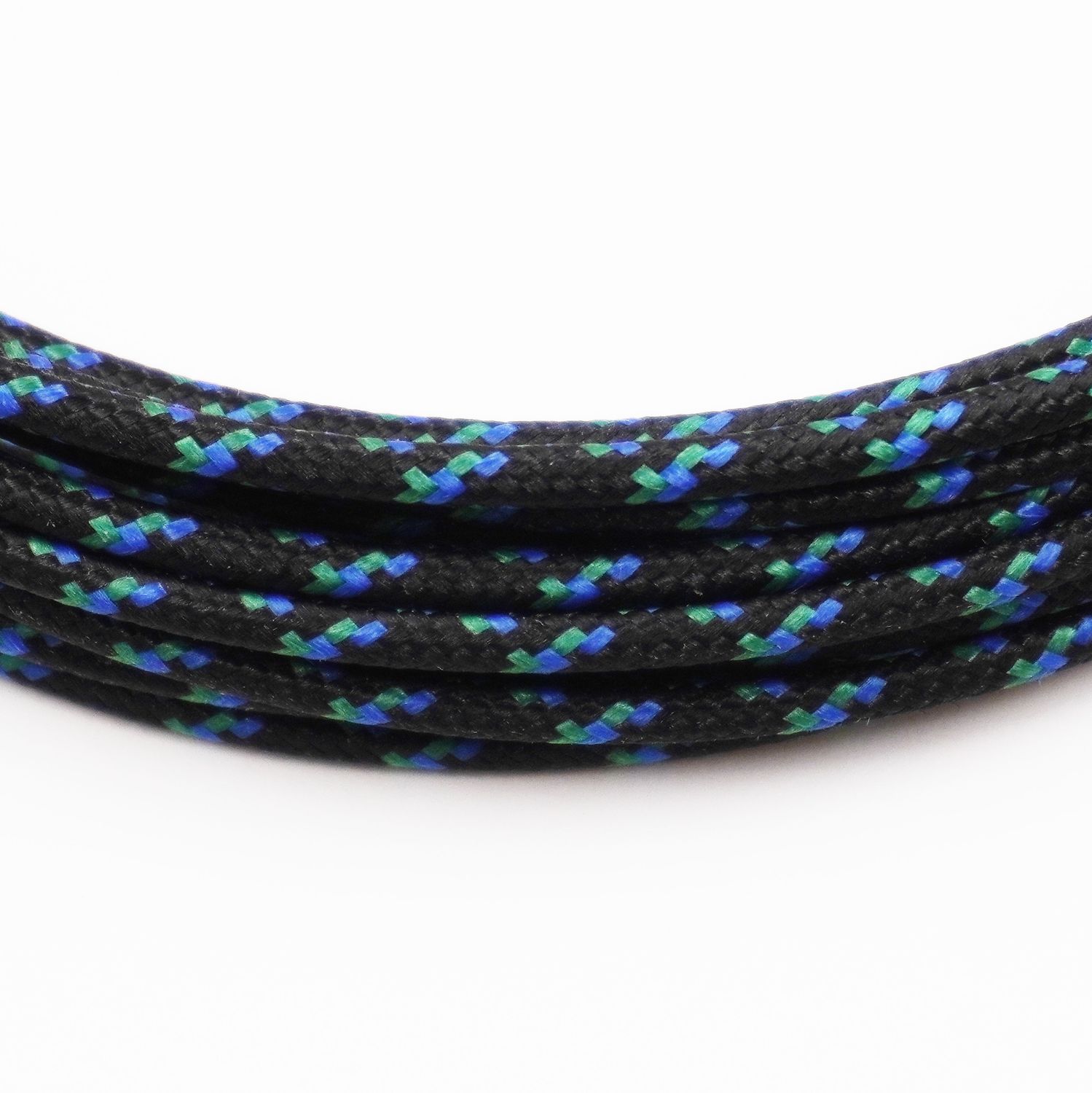 Pure Heritage  - 16 Gauge Wire - Black Braid w/ Green &amp; Blue Tracer - per foot (25&#39; minimum)