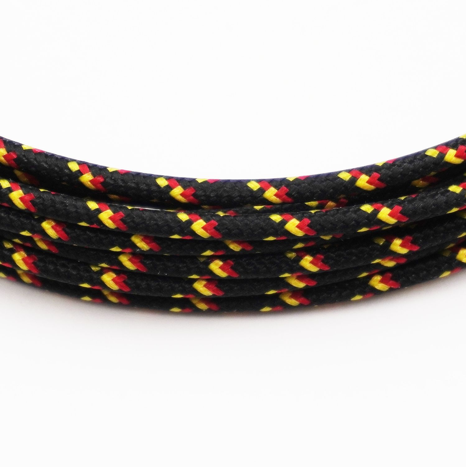 Pure Heritage  - 16 Gauge Wire - Black Braid w/ Yellow &amp; Red Tracer - per foot (25&#39; minimum)