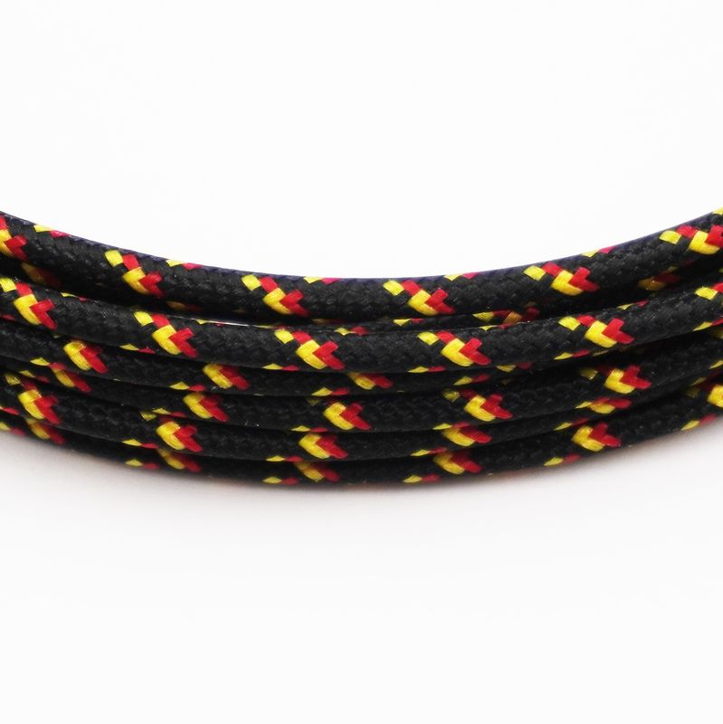 Pure Heritage  - 16 Gauge Wire - Black Braid w/ Yellow &amp; Red Tracer - per foot (25&#39; minimum)