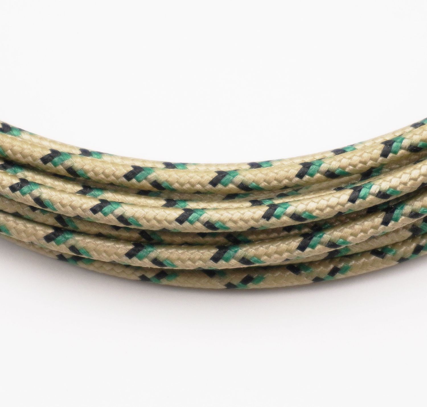 Pure Heritage  - 16 Gauge Wire - Gold Braid w/ Green &amp; Black Tracer - per foot (25&#39; minimum)