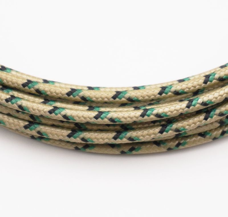 Pure Heritage  - 16 Gauge Wire - Gold Braid w/ Green &amp; Black Tracer - per foot (25&#39; minimum)