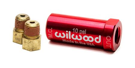 10 lb Residual Check Valve, Red/Drum  W/ 3/8-24 Adapters (Wilwood) - 260-10