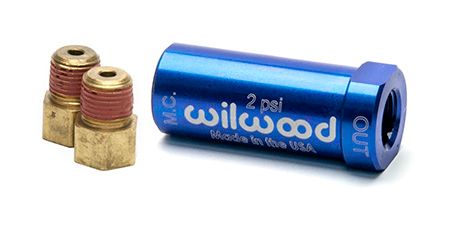 2 lb Residual Check Valve, Blue/Disc W/ 3/8-24 Adapters  (Wilwood) - 260-02