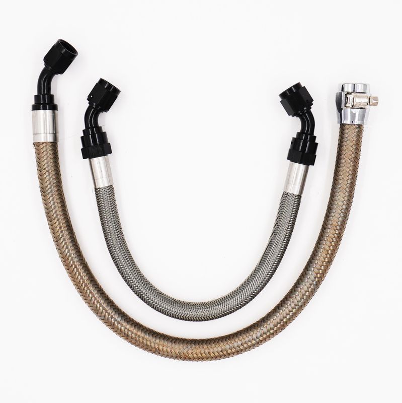 Power Steering Hose Kit (Braided Stainless Hose) - 45° on Box/Rack &amp; 45° on Pump