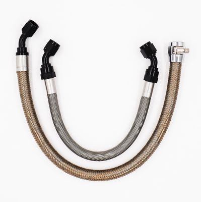 Power Steering Hose Kit (Braided Stainless Hose) - 45° on Box/Rack &amp; 45° on Pump