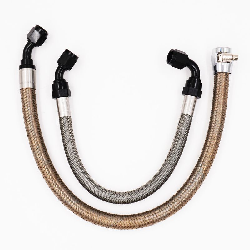 Power Steering Hose Kit (Braided Stainless Hose) - 45° on Box/Rack &amp; 90° on Pump