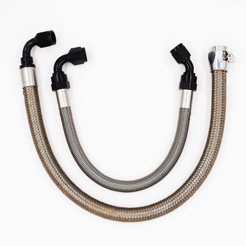 Power Steering Hose Kit (Braided Stainless Hose) - 90° on Box/Rack &amp; 45° on Pump