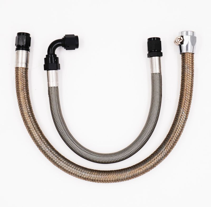 Power Steering Hose Kit (Braided Stainless Hose) - 180° on Box/Rack &amp; 90° on Pump