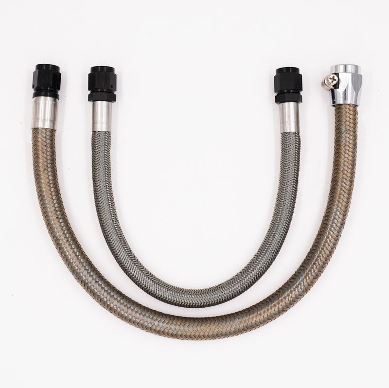 Power Steering Hose Kit (Braided Stainless Hose) - 180° on Box/Rack &amp; 180° on Pump