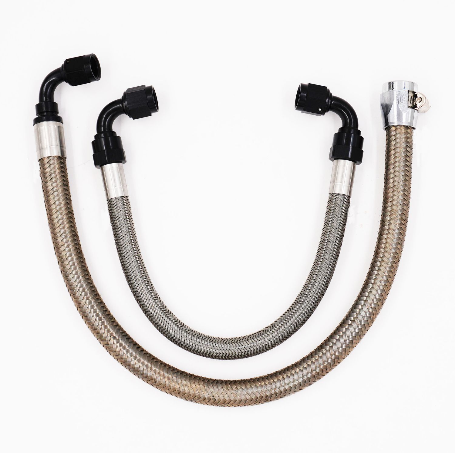 Power Steering Hose Kit (Braided Stainless Hose) - 90° on Box/Rack &amp; 90° on Pump