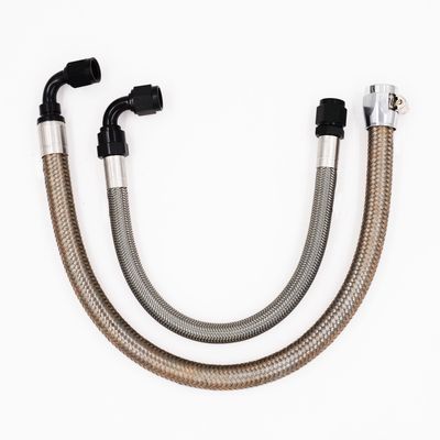 Power Steering Hose Kit (Braided Stainless Hose) - 90° on Box/Rack &amp; 180° on Pump