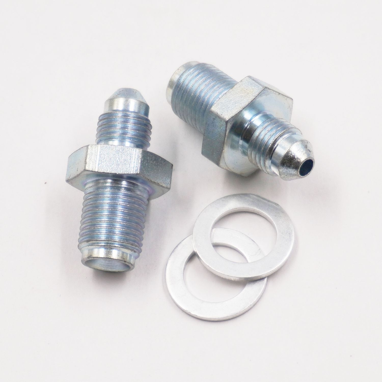 Adapter Kit: 7/16-24 Male Inverted Flare x -3 AN W/ Crush Washers - (Steel) - (Pair) - 2030