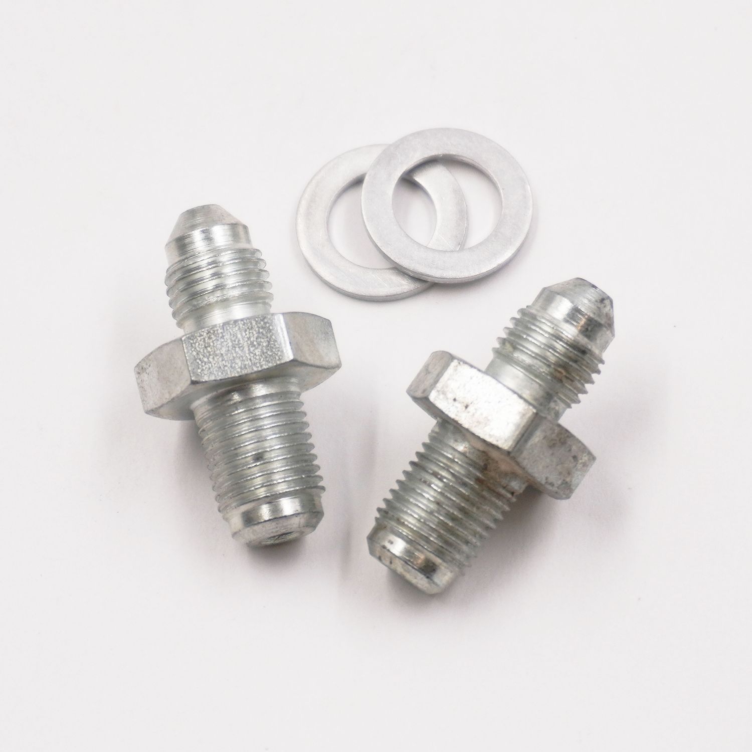 Adapter Kit: 10MM 1.00 Male Inverted Flare x -3 AN W/ Crush Washers - (Steel) - (Pair) - 2040