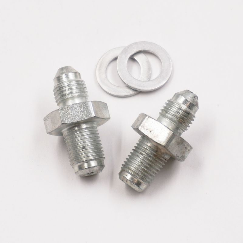 Adapter Kit: 10MM 1.00 Male Inverted Flare x -3 AN W/ Crush Washers - (Steel) - (Pair) - 2040