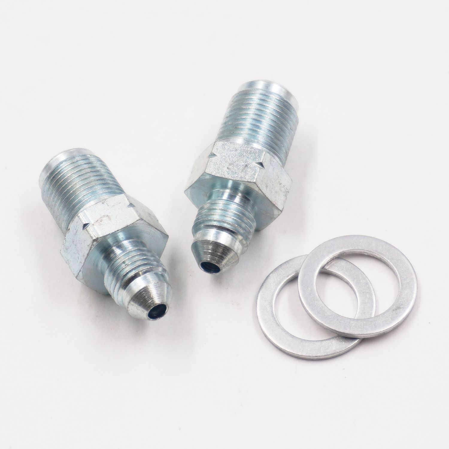 Adapter Kit: 12MM-1.00 Male Inverted Flare x -3 AN W/ Crush Washers - (Steel) - (Pair) - 2060