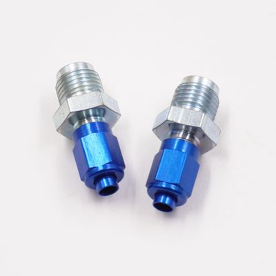 Adapter Kit: 1/2-20 Male Inverted Flare x -3 AN W/ Aluminum Tube Nuts &amp; Sleeves - (Steel) - (Pair) - 2065