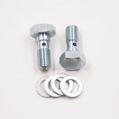 Brake Banjo Bolt Kit:  3/8-24 thread With Crush Washers (2 Bolts - 4 Crush Washers) - 2240