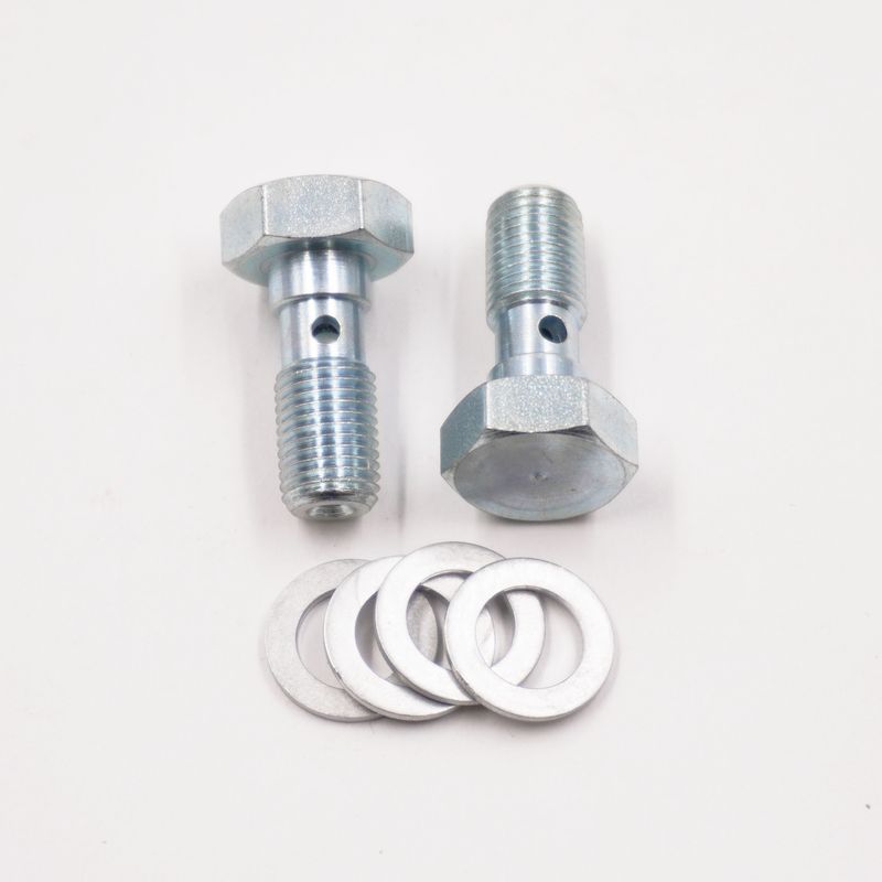 Brake Banjo Bolt Kit:  3/8-24 thread With Crush Washers (2 Bolts - 4 Crush Washers) - 2240