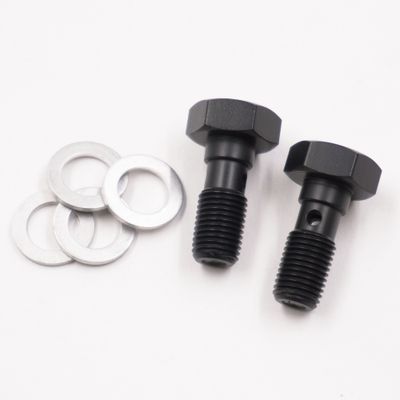 Pure Stealth Brake Banjo Bolt Kit:  3/8-24 thread With Crush Washers (2 Bolts - 4 Crush Washers) - X2240