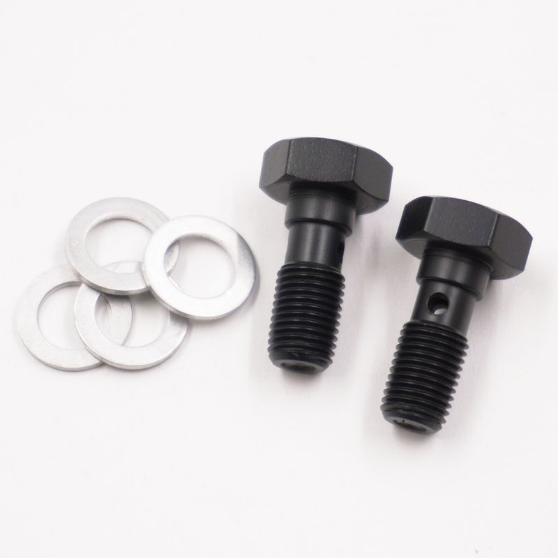 Pure Stealth Brake Banjo Bolt Kit:  3/8-24 thread With Crush Washers (2 Bolts - 4 Crush Washers) - X2240