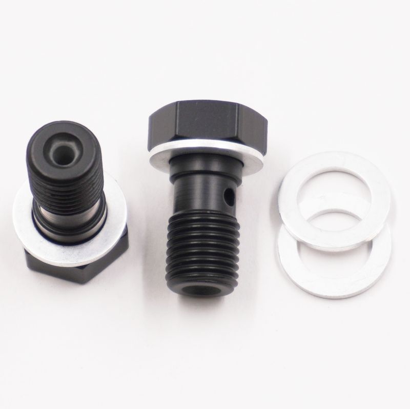 Pure Stealth Brake Banjo Bolt Kit: 7/16-20 Thread W/ Crush Washers (2 Banjo Bolts &amp; 4 Crush Washers)  - X2250