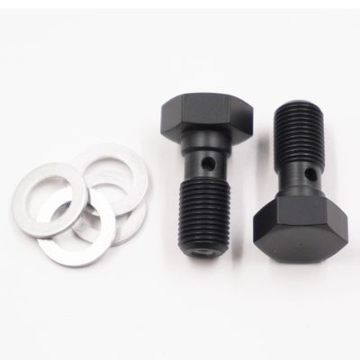 Pure Stealth Brake Banjo Bolt Kit: 10MM-1.00 Thread W/ Crush Washers (2 Banjo Bolts &amp; 4 Crush Washers) - X2270