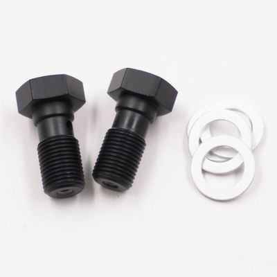 Pure Stealth Brake Banjo Bolt Kit: 7/16-24 Thread W/ Crush Washers (2 Banjo Bolts &amp; 4 Crush Washers) - X2260